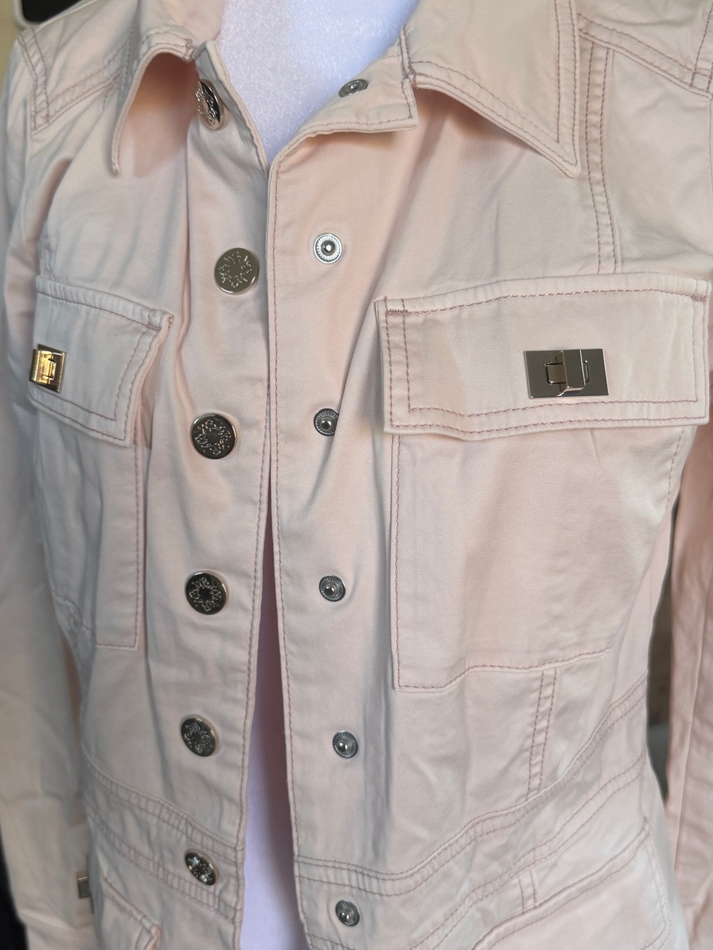 White House Black Market Pink Utility Jacket - Picture 3 of 5